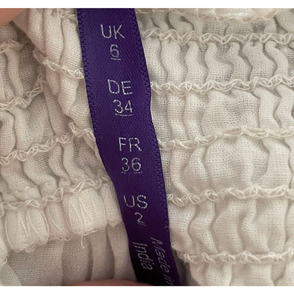 Seraphine Maternity Tube Halter Smocked Dress Size US 2 White Midi Tiered Cotton - Picture 5 of 9